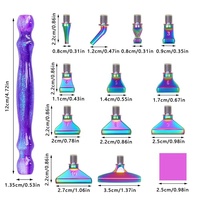 Ensemble de stylos de peinture diamantée en acrylique XIXI avec 6 têtes de perçage interchangeables, accessoires de broderie arc-en-ciel DIY