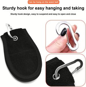 Petite serviette de golf absorbante à séchage rapide avec clip pour la salle de sport, le tennis, le baseball et la plage - Product Image 4
