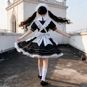 Traje de Cosplay de Estilo Japonés, Lolita Negra y Blanca, Disfraz de Diablilla, Falda, Invierno 2025, Disfraz para Escenario - Product Image 3