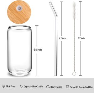 Vaso de Vidrio Borosilicato de Alta Calidad con Tapa Roscada, Apto para Lavavajillas y Microondas, Personalizable, Resistente a Altas Temperaturas, Moderno, Envío desde Almacén en EE. UU. - Product Image 2