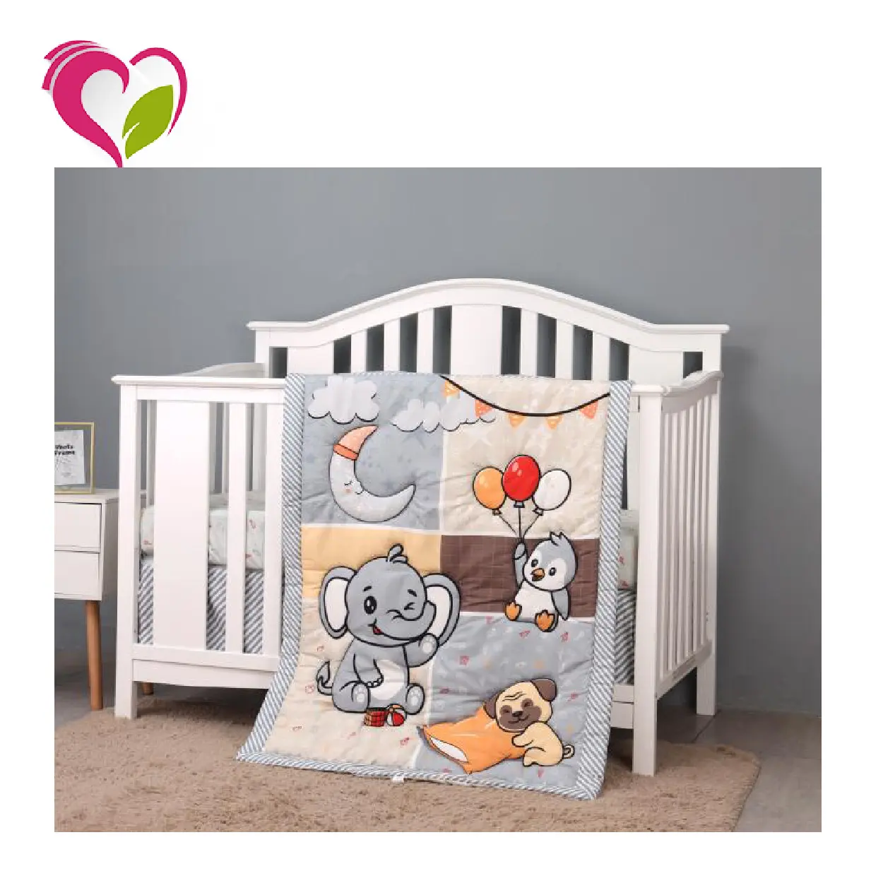 Fashion Cute Newborn Cot Bed Cot Lightweight Baby Crib Set Bedding