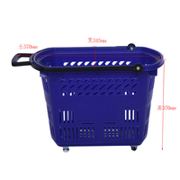 Panier de courses pliable à 4 roues en plastique écologique, capacité 50L, 2 poignées, conception à tirer, logo personnalisé pour une marque garantie