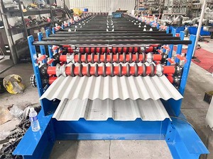 Roofing <b>Sheet</b> Metal Steel Three Layer Roll Forming Machine Three Layer Steel <b>Tile</b> Trapezoid Roofing <b>Sheet</b> Making Machine - Product Image 3