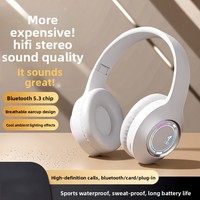 Casque Bluetooth sans fil HiFi avec effet lumineux cool pour les voyages et les sports