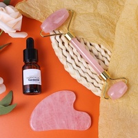 Ensemble de rouleaux de jade pour les doigts, masseur en jade, Gua Sha en cristal, bâton de beauté pour les méridiens, grattoir corporel, lifting du visage, santé et fitness