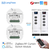 Módulo de Interruptor Inteligente para Persianas LangYeao Zigbee RF433, Mini Controlador Oculto para Cortinas y Persianas, Compatible con Tuya, Alexa y Google Home