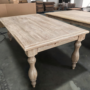 Classic Farmhouse Design 8 Seaters Recycled Plain Wooden <b>Dining</b> <b>Table</b> for Event Wedding - Product Image 5