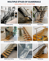 ACE Moderne Treppe mit Glasgeländer, Holzstufen und Geradem Mittelholm
