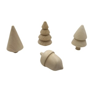 Accessori in <span class=keywords><strong>legno</strong></span> dipinti fai da te per bambini, a forma di <span class=keywords><strong>albero</strong></span> e ghianda, stile rustico, decorazioni natalizie e festive, per graffiti - Product Image 2