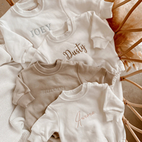 Barboteuse Bulle Personnalisée Lait avec Broderie Marron 100% Coton Bébé Enfant