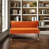Chaise de canapé en daim nordique moderne mobilier de maison confortable pour la maison ou l'école future chaise de loisirs orange tendance pour chambre à coucher