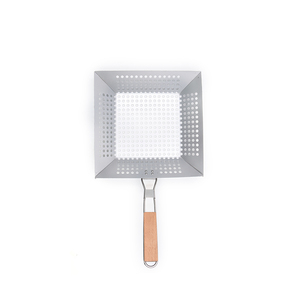 Cesta para Asar de Lujo, Cesta para Asar de Acero Inoxidable con Mango de Madera, Accesorio de Cocina Duradero para Barbacoa, para Parrillas de Carbón y Gas - Product Image 5