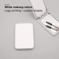 Miroir de poche rond mignon en gros, diverses formes, gravure laser, double face, pliable, pour salon de beauté