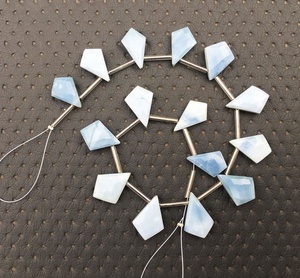 Wonderful Collection 1 Strand Natural Blue <b>Opal</b> Gemstone 15 Pieces Faceted Fancy Shape Briolette Beads Wholesale - Product Image 2