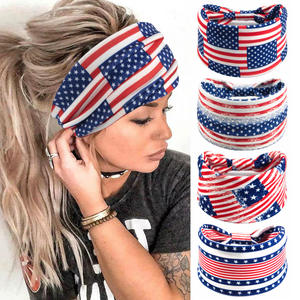 Diadema de banda ancha con bandera americana europea, accesorio deportivo con estrellas para el Día DE LA Independencia, accesorios para el cabello - Product Image 1