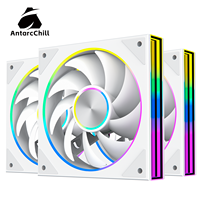 Ventilador de PC AntarcChill Blanco de 120 mm, Silencioso, para Caja de Ordenador, Alto Flujo de Aire, Rodamiento Fluido, PWM, Bajo Ruido, Refrigeración del Chasis