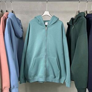 H5461 Sweat-shirts à fermeture éclair personnalisés par le fabricant, en mélange de coton 350 g/m², surdimensionnés, avec fermeture éclair double face - Product Image 5