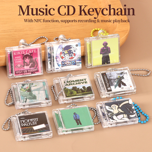 WEISHENG Anime - Llavero de CD de plástico con diseño de joya, personalizable, para canciones favoritas, mini CD acrílico en blanco, llavero de ídolo, caja de álbum de música NFC - Product Image 1