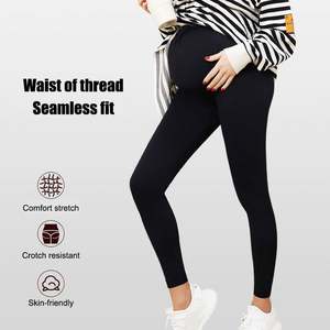 Leggings <span class=keywords><strong>de</strong></span> maternité taille haute pantalon <span class=keywords><strong>de</strong></span> yoga en tissu extensible élastique avec motif solide Leggings <span class=keywords><strong>de</strong></span> haute qualité directs d'usine - Product Image 2