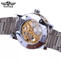 Montre-bracelet mécanique squelette pour homme Winner, design royal transparent et élégant, diamant, marque haut de gamme