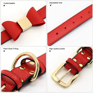 Collare per cani personalizzato con Design a fiocco unico e collare per animali domestici in oro lucido per animali domestici alla moda - Product Image 4