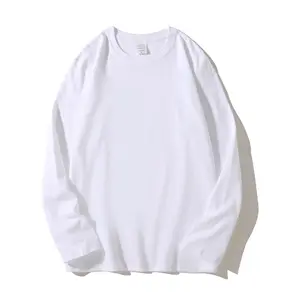 Factory Direct Men's Clothing 230g Cotton Long Sleeve T-shirt Crew-neck T Shirt