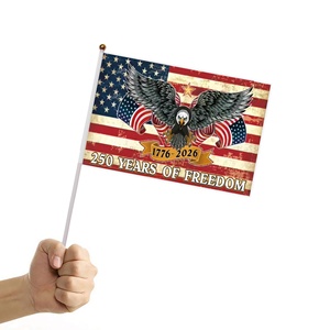 Drapeau américain vintage avec aigle, bannière de 14x21 cm, 250 ans de liberté, 1776-2026, mini-guirlande portative pour rassemblement patriotique - Product Image 4