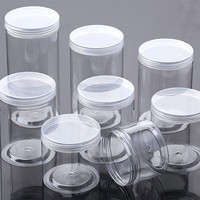 Bouteilles de boisson en plastique PET transparentes de 250 ml, 330 ml, 500 ml, avec bouchon à vis en aluminium, pots alimentaires jetables pour le stockage des collations