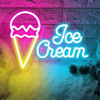 Enseigne néon personnalisée Ice Cream Neon Light Sign LED Flex Pink Neon Light Panneau électronique pour centre commercial Dessert Shop Bar Club Decor