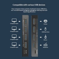 Commutateur KVM USB 3.0 4 ports avec résolution 8K, 4 ordinateurs partagent clavier, souris, imprimante - En stock