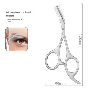 Ciseaux à <span class=keywords><strong>sourcils</strong></span> sûrs avec peigne, en acier inoxydable, anti-rayures, coupe-précision <span class=keywords><strong>pour</strong></span> débutants, outil professionnel de toilettage des <span class=keywords><strong>sourcils</strong></span> - Product Image 5