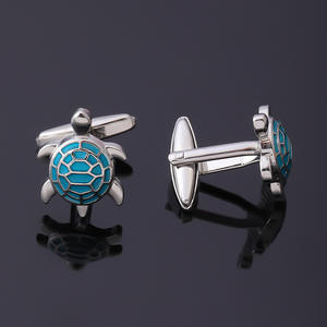 ウェディングビジネス卒業ギフト動物エナメルカフリンクスシルバー金メッキウミガメ男性用カフリンクス - Product Image 4