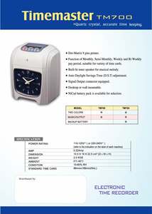 Factory Direct Sale Punch Card Time <b>Clock</b> Attendance <b>Machine</b> Timemaster Tm700 New Time Recorder - Product Image 3
