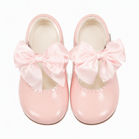 Chaussures Mary Jane roses brillantes pour enfants avec nœud, respirantes et antidérapantes, pour occasions formelles