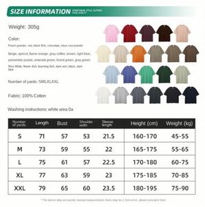 2026 Spring Summer Streetwear Loose Men's Short Sleeve Cotton T-<b>Shirt</b> Colorful Women T <b>Shirts</b> 305g - Product Image 2