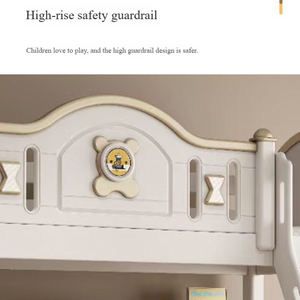 Nuovo Letto a Castello Moderno Minimalista di Lusso per Bambini 2025 in Legno Massello con Scala, Opzioni Personalizzabili di Contenitore e Libreria - Product Image 4