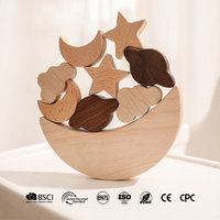 Jouet d'équilibre en bois Montessori, étoile et lune en bois, jeux éducatifs d'empilage et d'équilibre pour enfants