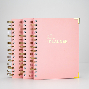 Cuaderno con impresión personalizada, Agenda de diario semanal A5 de color rosa con cubierta dura, planificador mensual, diario, Agenda, cuaderno en espiral, <span class=keywords><strong>2022</strong></span>, <span class=keywords><strong>2023</strong></span> - Product Image 1