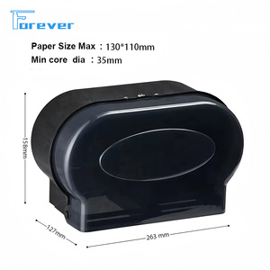 Distributeur de papier toilette double moderne mural commercial, distributeur de papier toilette jumbo en plastique, grand distributeur de papier toilette double rouleau pour hôtel - Product Image 6