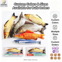 Jouet pour chat en peluche personnalisé avec logo, poisson doux de simulation, jouet à mâcher pour chaton, pour la dentition, le jeu autonome et le soulagement de l'ennui