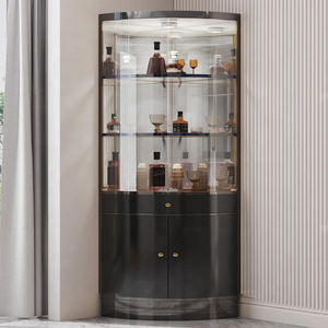 מותאם אישית נירוסטה מודרני ואלומיניום מתלה מסך צד עם פתיחת זכוכית לרהיטים ביתיים - Product Image 5