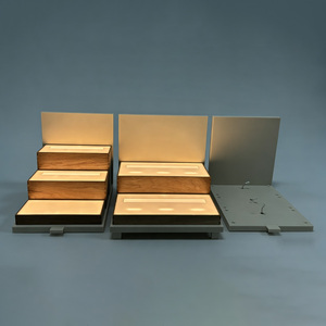 Exhibidor de Perfumes Moderno y Sencillo con Iluminación LED, Multicapa, Trapezoidal, de Acrílico y Madera - Product Image 2