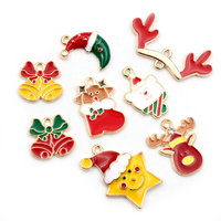 Pendentif à breloques de noël en émail pour bricolage, fabrication de bijoux, collier, Bracelet, boucles d'oreilles, fournitures de bijouterie artisanale en alliage, 10 pièces