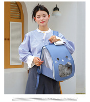 Sac à dos de transport pour animaux de compagnie réglable, durable et de haute qualité pour chiens et chats, avec fenêtre transparente, panneaux en maille respirante, en tissu Oxford, grande taille