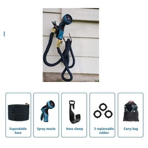 Manguera de Jardín <span class=keywords><strong>Extensible</strong></span> F114 Ecológica de <span class=keywords><strong>Goma</strong></span> Mágica de 2 Capas, 25, 50, 75, 100 Pies, de Alta Presión y Anticorrosión - Product Image 6