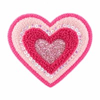 Patchs brodés thermocollants personnalisés OEM en chenille 3D avec sequins, motifs cœur et lettres anglaises, pour chapeaux et vestes, cadeau scintillant