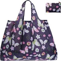 Sac fourre-tout pliable et extensible en polyester écologique personnalisé 190T, grand format, avec logo sur mesure, idéal pour les courses et l'usage quotidien