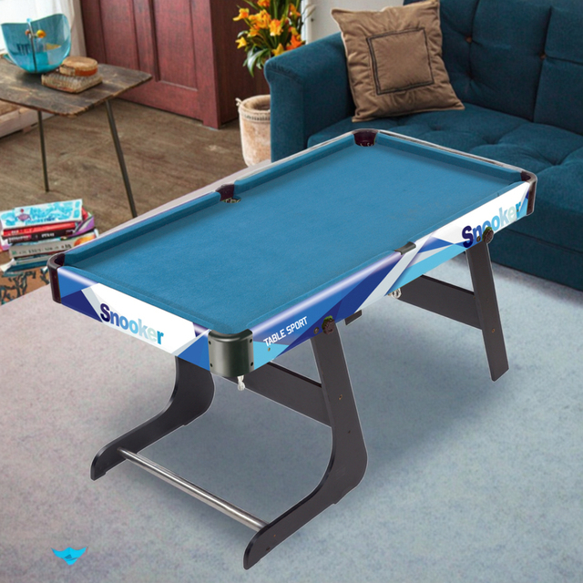 Yuanda 5.3 ft Indoor Folding Billiard Table, Space-saving Pool Table with Cue Sticks for Apartment, Snooker Table for Kids&adult