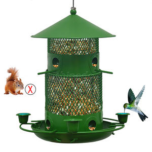 Venta al por mayor de comederos de pájaros de metal suspendidos al aire libre de gran capacidad comederos de pájaros salvajes para Sparrow Chickadee Goldfinch Eat - Product Image 1