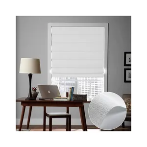 Popular 100 polyester material roller blind motorized indoor roman shades up down